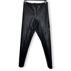 Mario Serrani Italy Womens Pants Medium Black Faux Leather Stretch Legging